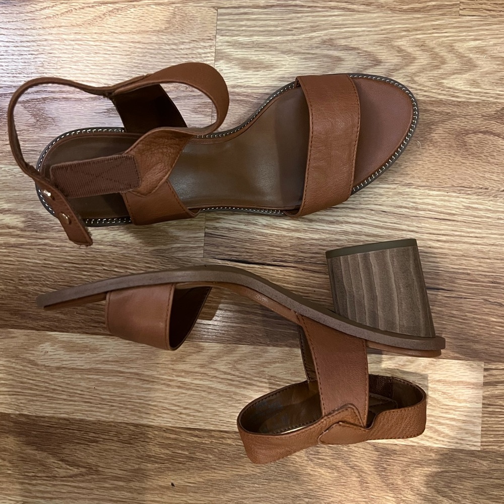Franco Sarto Brown Block Heel Sandals